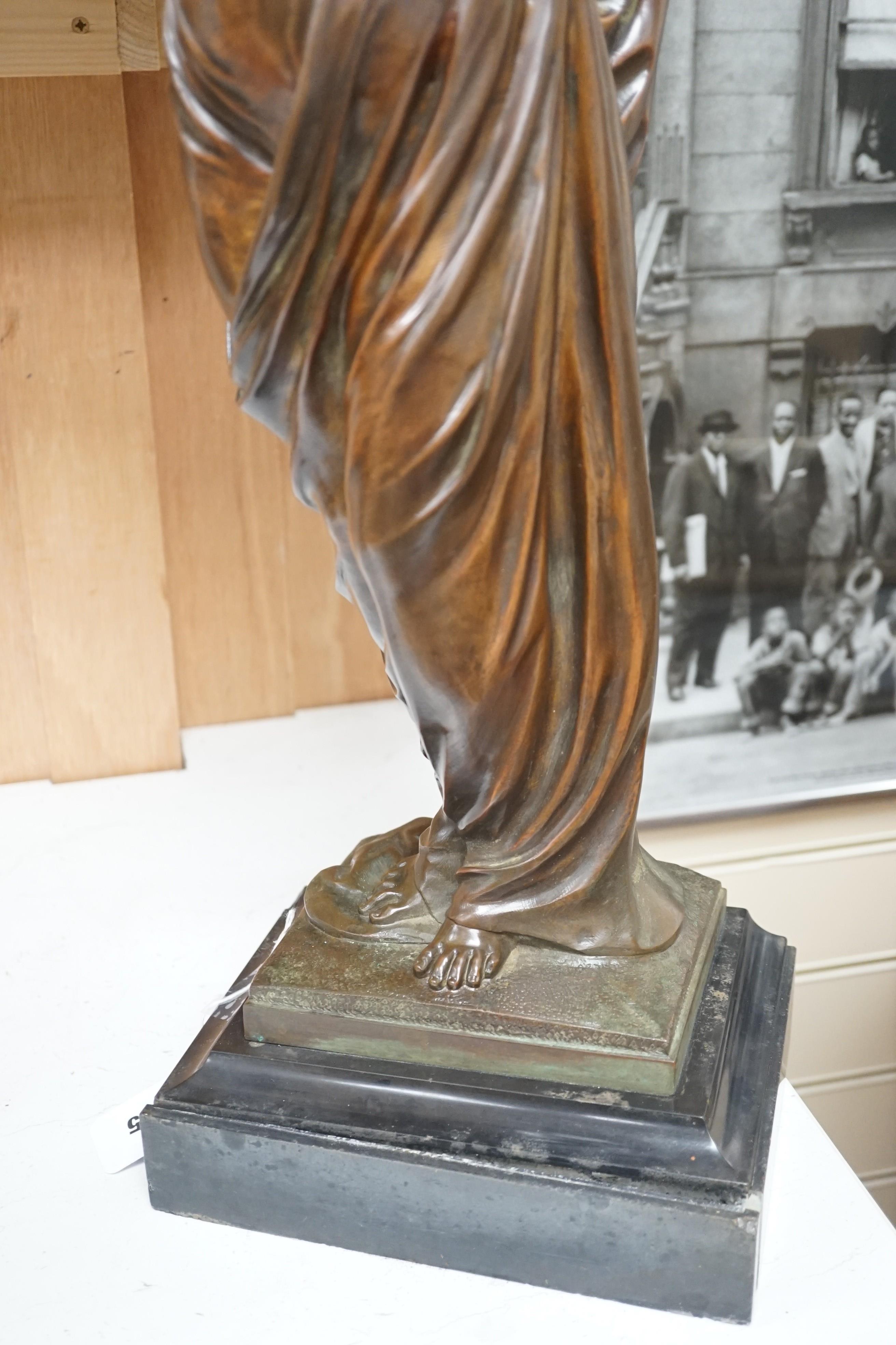 A large late 19th century bronze of Aphrodite, inscribed V de VIII, 72cms high